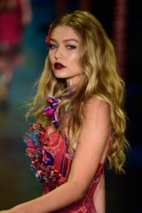 NEW YORK, NY - SEPTEMBER 16: Model Gigi Hadid walks the runway wearing Anna Sui Spring 2016 during New York Fashion Week: The Shows at The Arc, Skylight at Moynihan Station on September 16, 2015 in New York City. (Photo by Frazer Harrison/Getty Images for NYFW: The Shows)